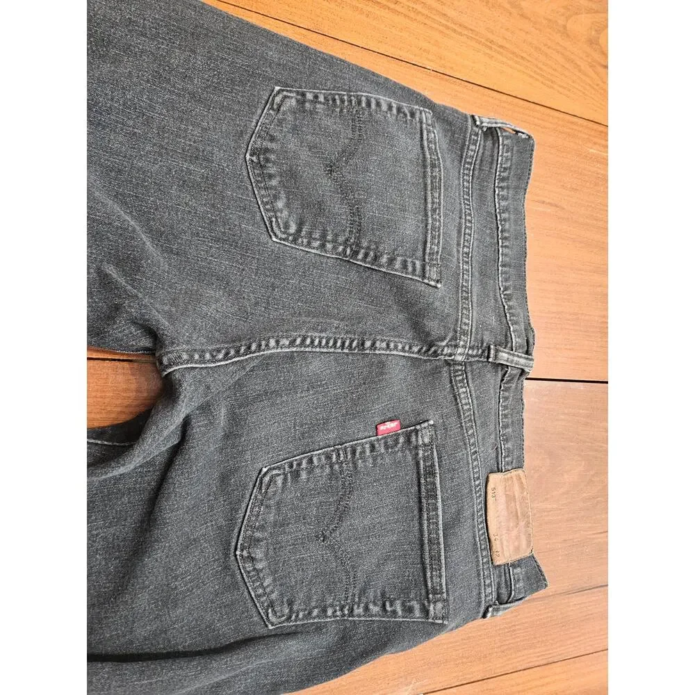 Levi's 513 Slim Straight Jeans Black Wash Denim CW-3215 Men's 34x32